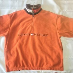 Tommy Hilfiger Men's Zip-Up Orange Sweater